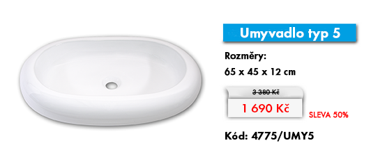 Umyvadlo typ 5 - 65 x 45 x 12 cm